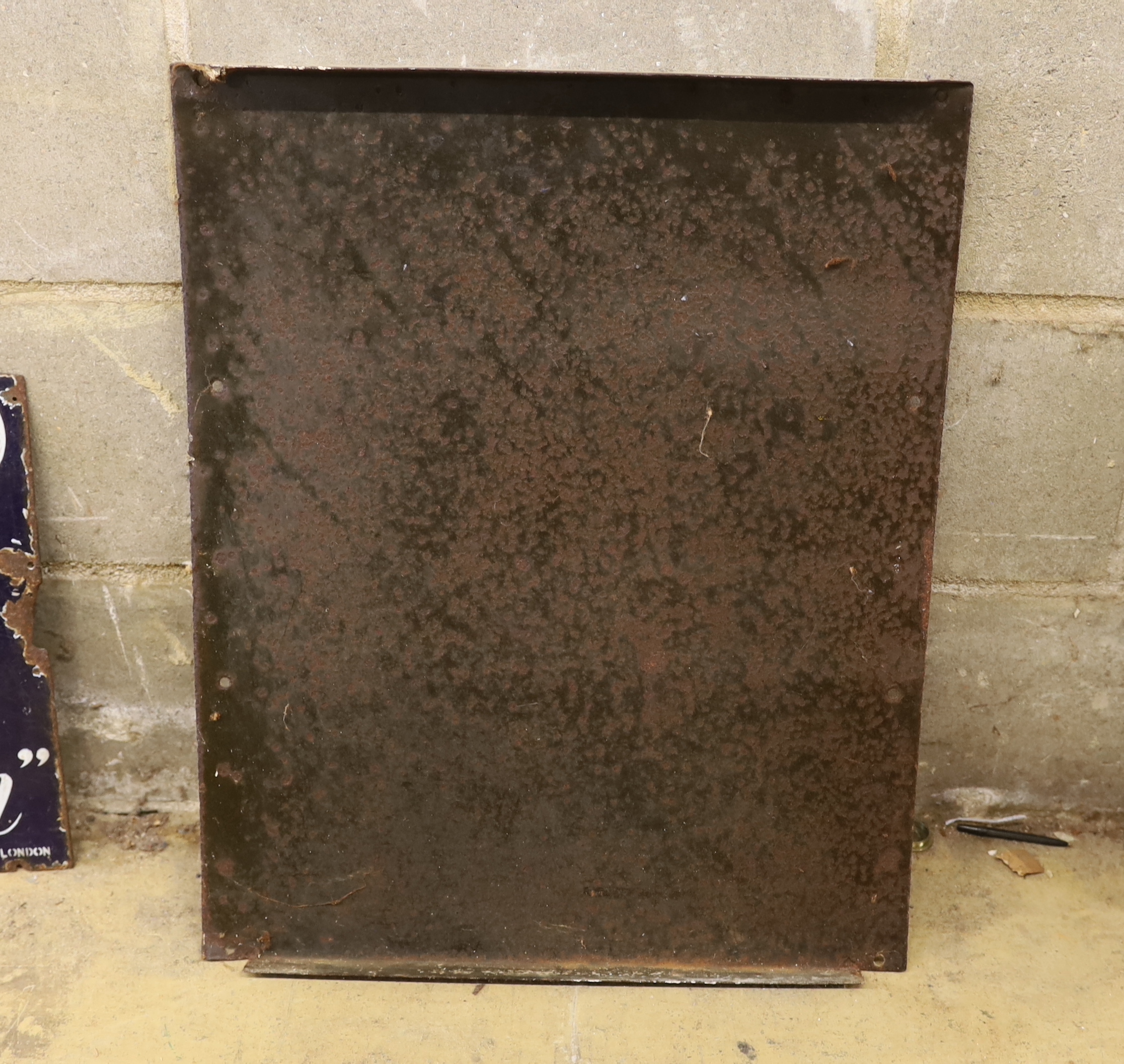 An original enamel advertising sign 'R White's Soft Drinks', width 52cm, height 64cm